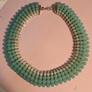 Banana Republic Teal Beads Statement Necklace